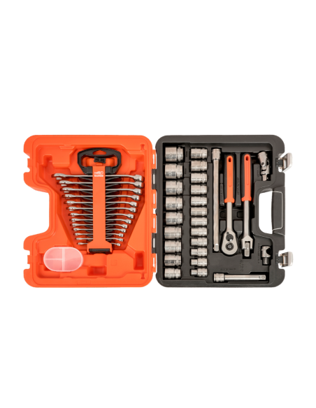 Set De Tubos Con Cuadrado De 1/2 Perfil Hexagonal Metrico Y Juego De Llaves Combinadas S400 Bahco