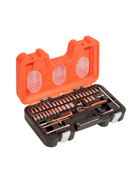 Set De Tubos Con Cuadrado Conductor De 1/4 Perfil Hexagonal Metrico Y Crique Tubos Con Punta 46 Piezas S460 Bahco