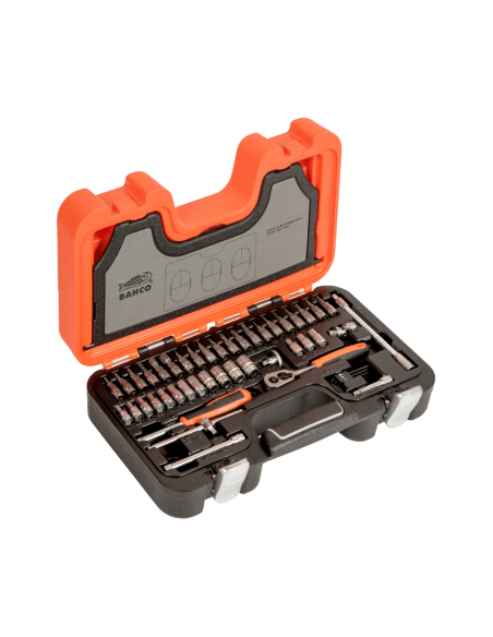 Set De Tubos Con Cuadrado Conductor De 1/4 Perfil Hexagonal Metrico Y Crique Tubos Con Punta 46 Piezas S460 Bahco