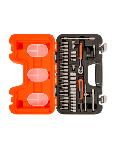 Set De Tubos Con Cuadrado Conductor De 1/4 Perfil Hexagonal Metrico Y Crique Tubos Con Punta 46 Piezas S460 Bahco