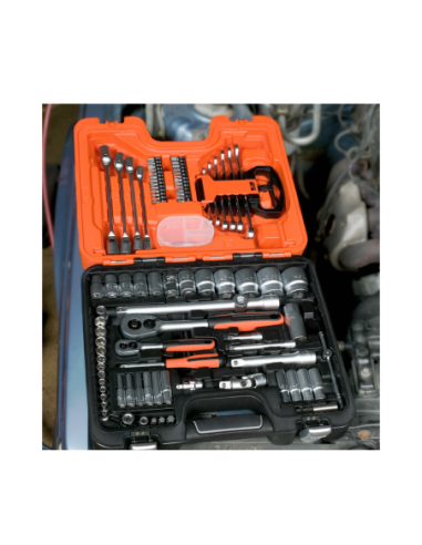 Set De Tubos Serie Larga Con Cuadrado De 1/4 Y 1 2 Con Perfil Hexagonal Metrico Y Juego De Llave Combinadas S910 Bahco