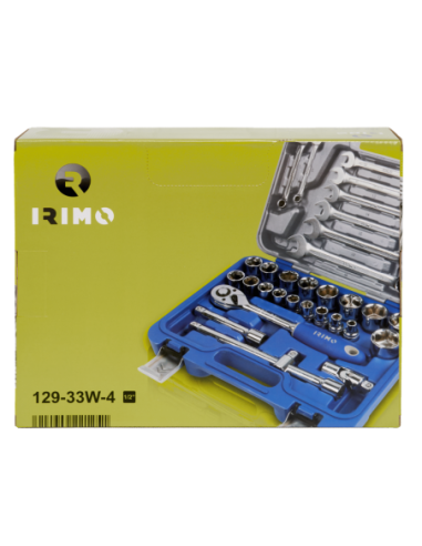 Caja De Tubos Encastre 1/2 Y Llaves Combinadas 33 Piezas 129-33w-4 Irimo