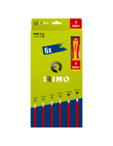 Set 6 Destornilladores Aislados 1000v 459v-6-c Irimo