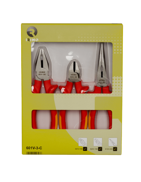 Set De Pinzas Aisladas 3 Piezas 1000v 601v-3-c Irimo Set De Pinzas Aisladas 3 Piezas 1000v 601v-3-c Irimo