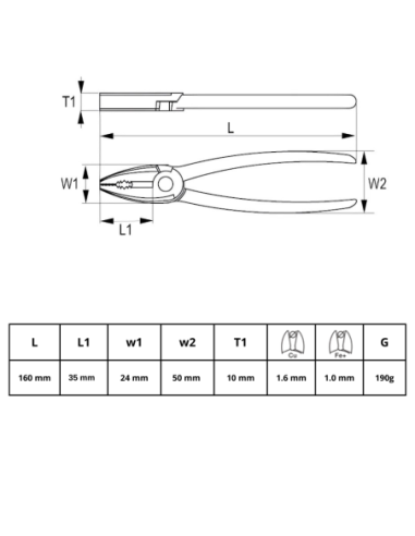 Alicate Universal Aislado 160mm 601v-160-1 Irimo
