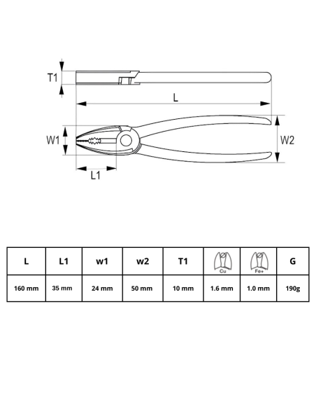 Alicate Universal Aislado 160mm 601v-160-1 Irimo Alicate Universal Aislado 160mm 601v-160-1 Irimo