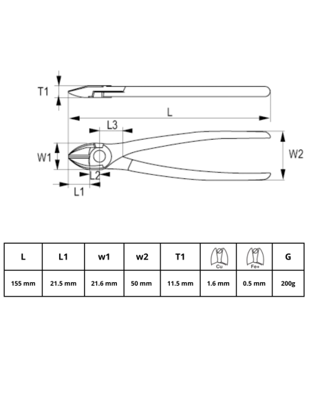Alicate De Corte Diagonal Aislado 160mm 624v-160-1 Irimo Alicate De Corte Diagonal Aislado 160mm 624v-160-1 Irimo