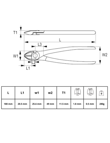 Alicate Reforzado Aislado 625v-180-1 Irimo