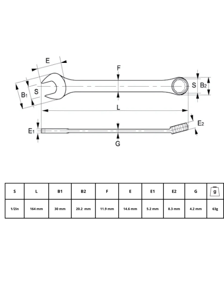 Llave Combinada 1/2 25a-16-2 Irimo