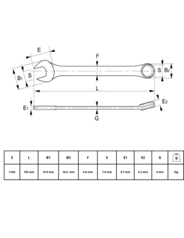 Llave Combinada 1/4 25a-08-2 Irimo