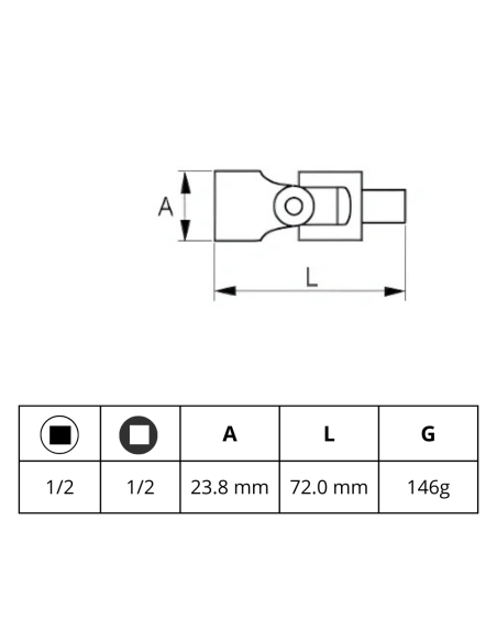 Articulacion Universal 1/2 125-40-1 Irimo