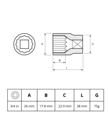 Tubo 3/4 Estriado 1/2 122a-24-1 Irimo