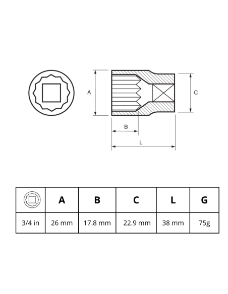 Tubo 3/4 Estriado 1/2 122a-24-1 Irimo