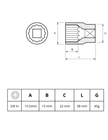 Tubo 3/8 Estriado 1/2 122a-12-1 Irimo