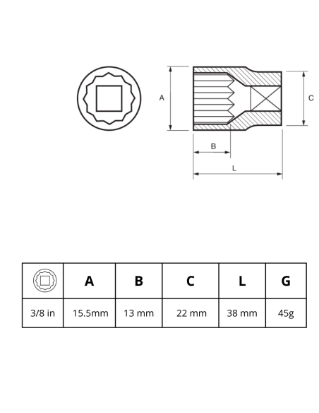 Tubo 3/8 Estriado 1/2 122a-12-1 Irimo