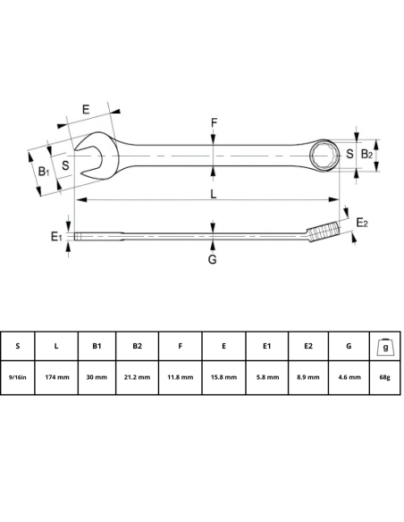 Llave Combinada 9/16 25a-18-2 Irimo