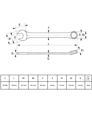 Llave Combinada 15/16 25a-30-2 Irimo