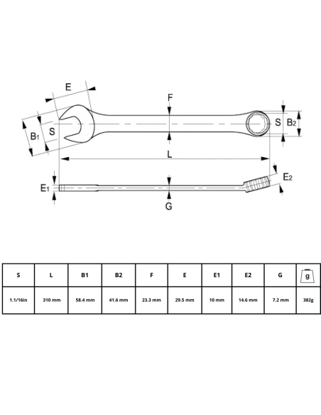 Llave Combinada 1.1/16 25a-34-2 Irimo