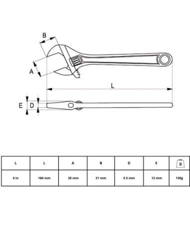 Llave Ajustable 6 5-150-2 Irimo