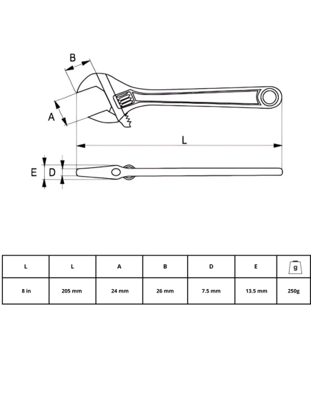 Llave Ajustable 8 5-200-2 Irimo Llave Ajustable 8 5-200-2 Irimo