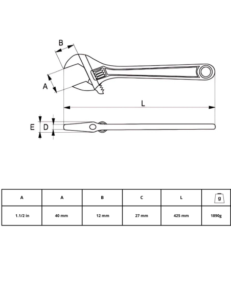 Llave Para Canos Tipo Sueco 1.1/2 303121 Irimo Llave Para Canos Tipo Sueco 1.1/2 303121 Irimo