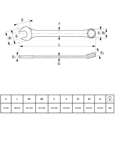 Llave Combinada 15mm 25-15-2 Irimo