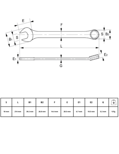Llave Combinada 18mm 25-18-2 Irimo
