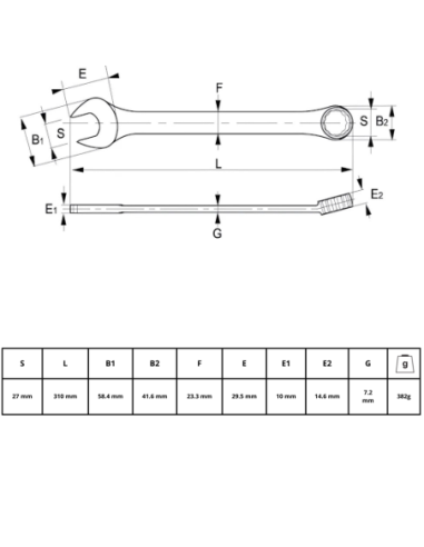 Llave Combinada 27mm 25-27-2 Irimo