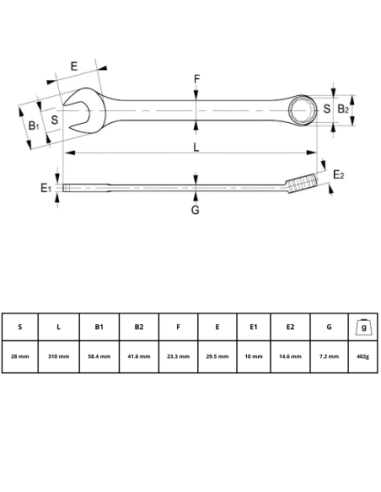 Llave Combinada 28mm 25-28-2 Irimo