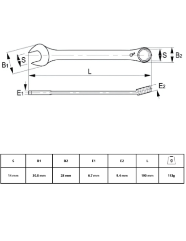Llave Combinada Con Crique 14mm 18-14-1 Irimo