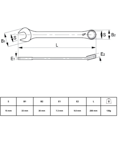 Llave Combinada Con Crique 15mm 18-15-1 Irimo