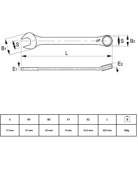 Llave Combinada Con Crique 17mm 18-17-1 Irimo