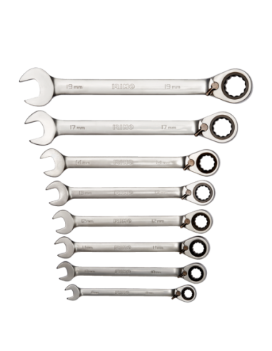 Set De Llaves Combinadas Con Crique Fijo 8 Piezas 18-8-h Irimo