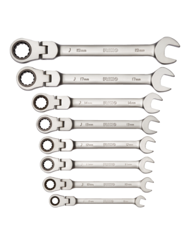 Set De Llaves Combinadas Con Crique Flexible 8 - 19 8 Piezas 19-8-h Irimo