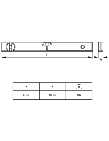 Nivel De Aluminio 80 Cm 982-80-1 Irimo