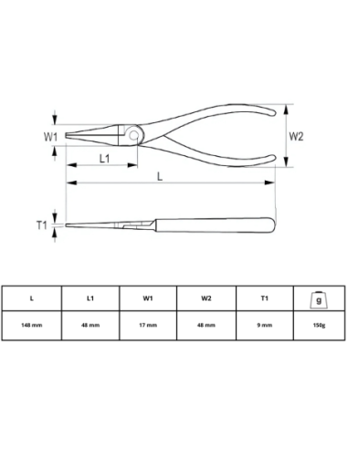 Pinza Punta Plana 160mm 604-160-1 Irimo