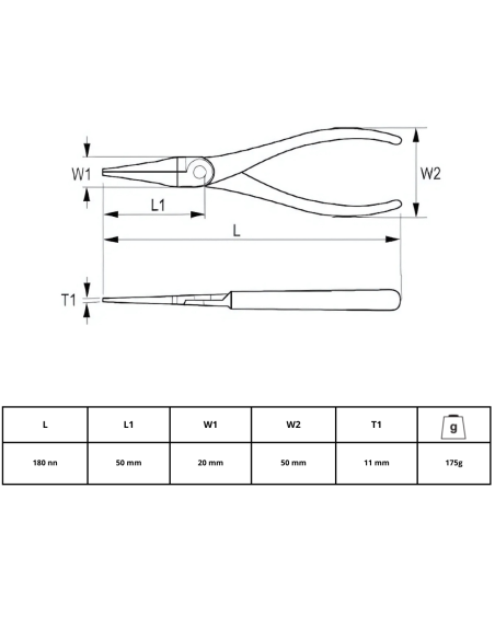 Pinza Punta Plana 180mm 604-180-1 Irimo Pinza Punta Plana 180mm 604-180-1 Irimo