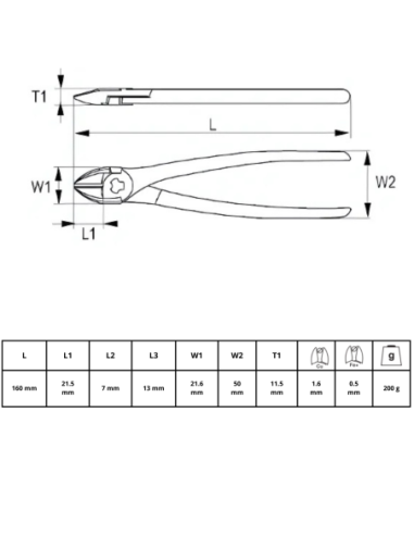 Alicate De Corte Diagonal 160mm 624-160-1 Irimo
