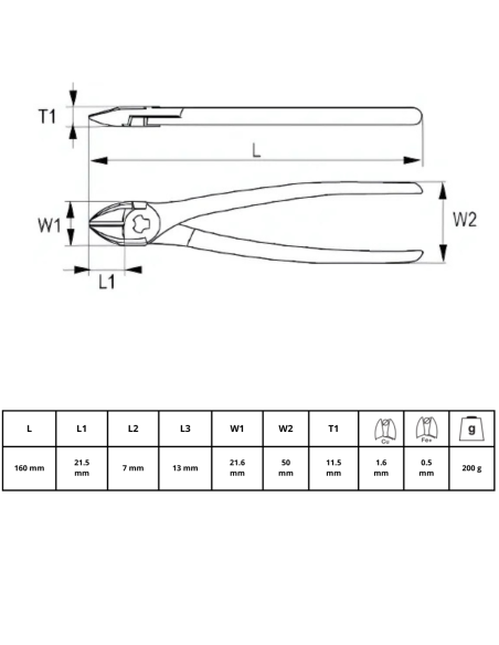 Alicate De Corte Diagonal 160mm 624-160-1 Irimo Alicate De Corte Diagonal 160mm 624-160-1 Irimo