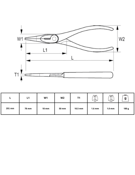 Pinza Semiredonda Aislada 200mm 612v-200-1 Irimo Pinza Semiredonda Aislada 200mm 612v-200-1 Irimo