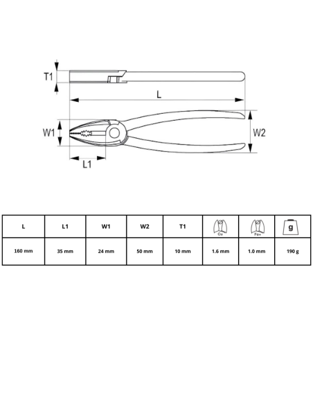 Pinza Universal 160mm 601-160-1 Irimo