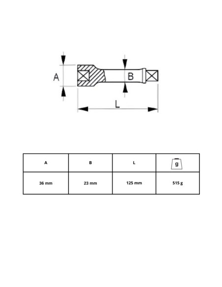 Extension 3/4 125mm 135-21-1 Irimo
