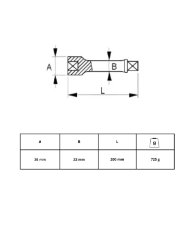 Extension 3/4 200mm 135-22-1 Irimo