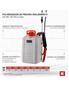 Pulverizador Inalambrico Ge-ws 18/150 Li Solo 3425230 Einhell 2