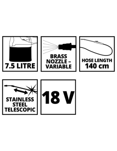 Pulverizador Inalambrico Ge-ws 18/75 Li Solo 3425220 Einhell