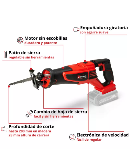 Sierra Sable Inalambrica Tp-ap 18/28 Li Bl Solo 4326310 Einhell Sierra Sable Inalambrica Tp-ap 18/28 Li Bl Solo 4326310 Einhell