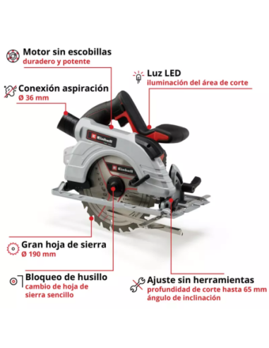 Sierra Circular Inalambrica Tp-cs 18/190 Bl Li Solo 4331210 Einhell