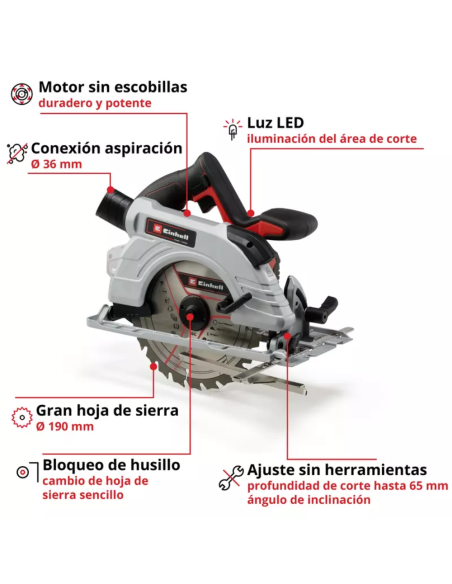 Sierra Circular Inalambrica Tp-cs 18/190 Bl Li Solo 4331210 Einhell Sierra Circular Inalambrica Tp-cs 18/190 Bl Li Solo 4331210 Einhell