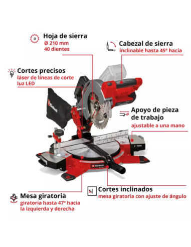 Ingleteadora Inalambrica Te-ms 18/210 Li Solo 4300890 Einhell