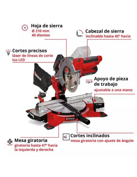 Ingleteadora Inalambrica Te-ms 18/210 Li Solo 4300890 Einhell Ingleteadora Inalambrica Te-ms 18/210 Li Solo 4300890 Einhell